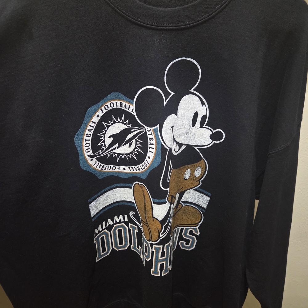 Disney Black Mickey Mouse Miami Dolphins Sweatshirt